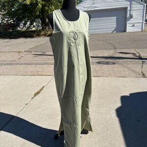 Field Gear Womens Sleeveless Maxi‎ Dress Sage Green Cotton Summer Casual